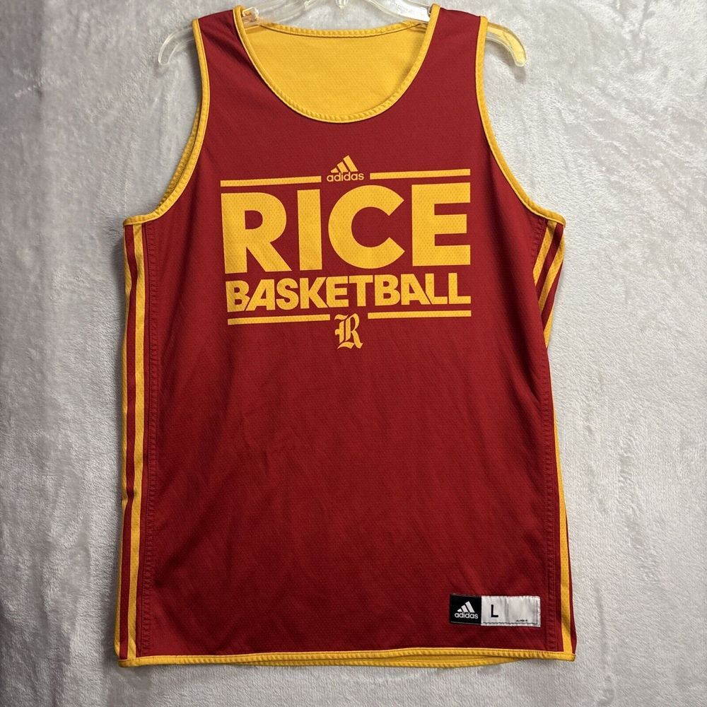 Vtg Adidas Rice Owls Reversible NCAA Basketball Jersey Large